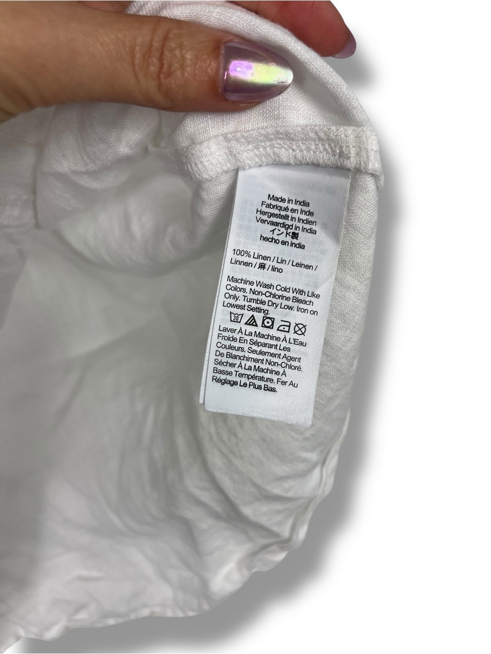 J.CREW Bungalow Popover Top in 100% Linen White Small Chic Travel Old Money - Picture 7 of 9